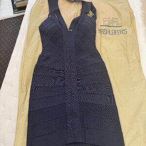 Hervé Léger Dark Knight Mini Bandage Dress. Small